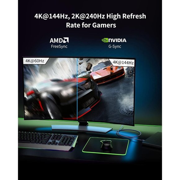 Silkland USB C to DisplayPort 1.4 Cable 8K 6.6ft - Picture 9 of 10